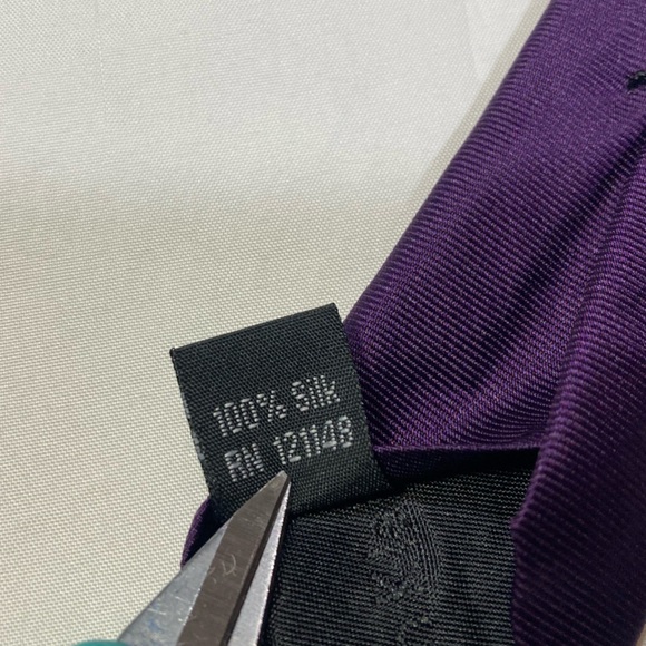 CALVIN KLEIN Mens Extremely Thin Neck Tie Purple 58” - Picture 6 of 6